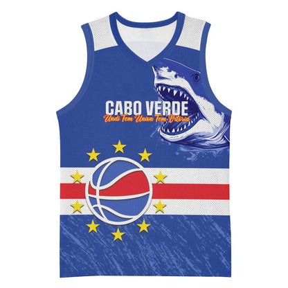 Afro Basketball Custom Cape Verde Basketball Jersey Come On Blue Sharks - African Pride