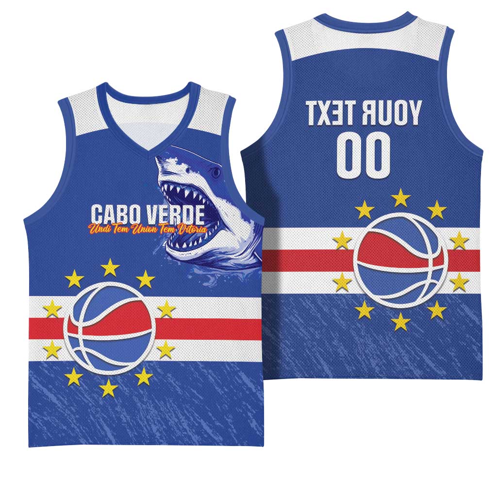 Afro Basketball Custom Cape Verde Basketball Jersey Come On Blue Sharks - African Pride