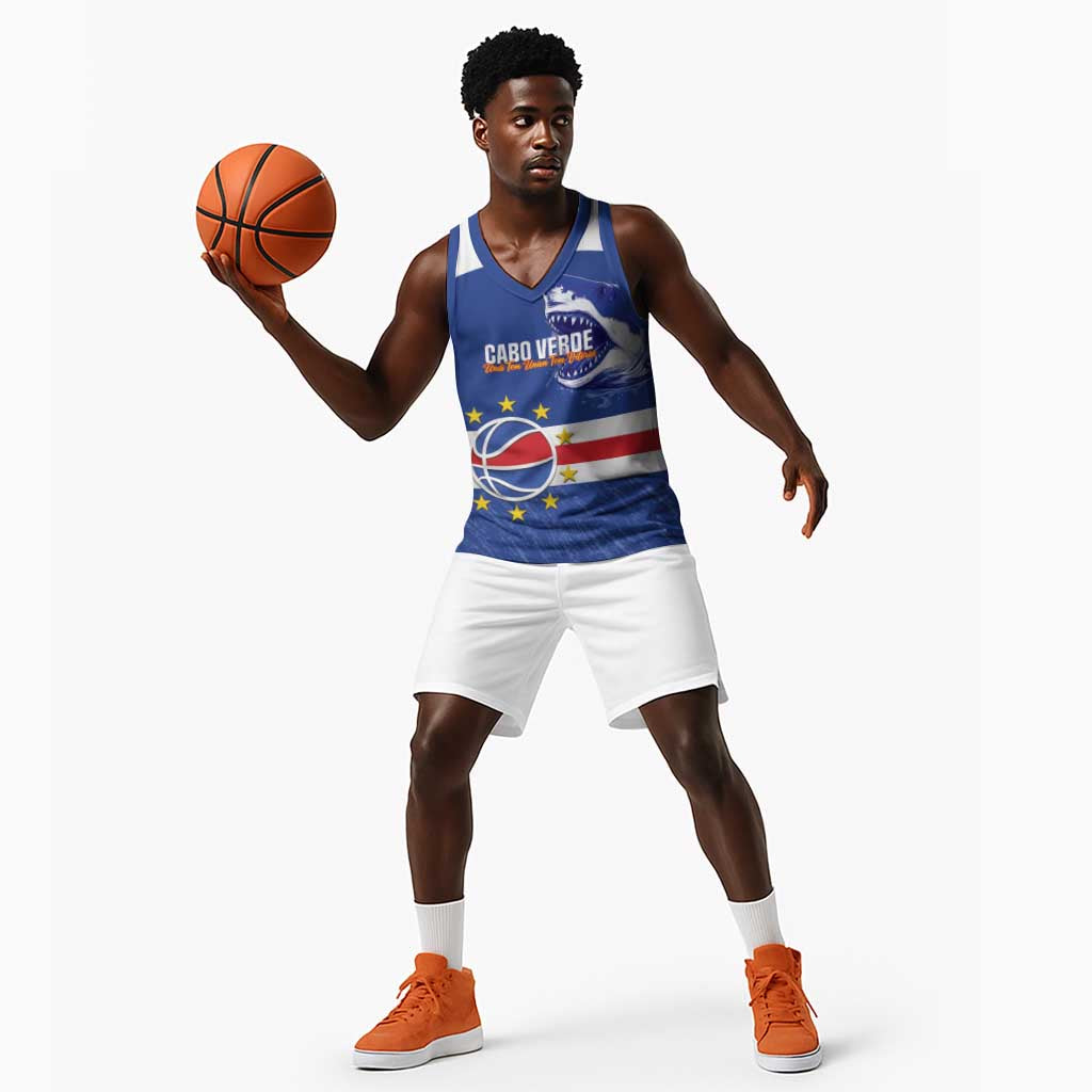 Afro Basketball Custom Cape Verde Basketball Jersey Come On Blue Sharks - African Pride