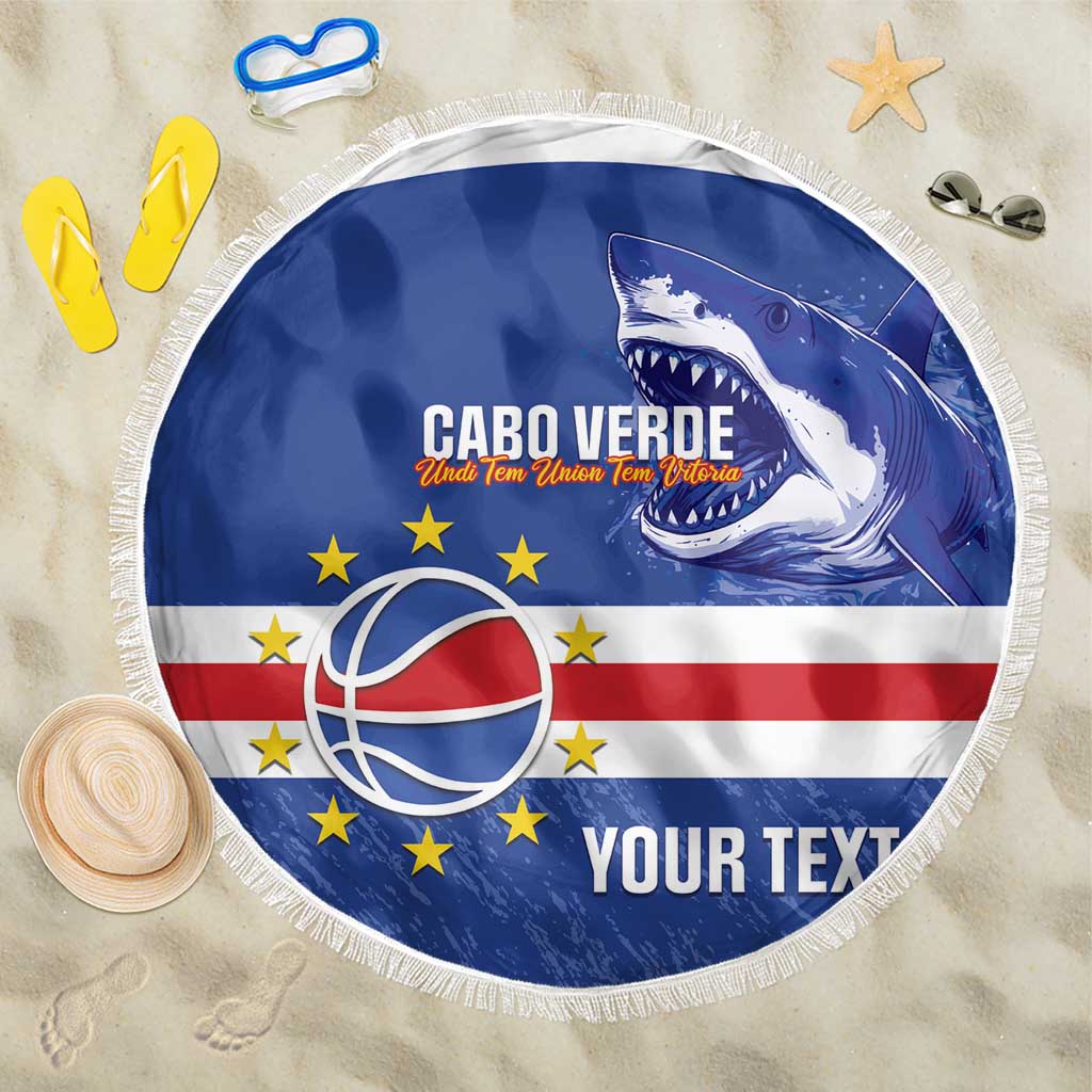 Afro Basketball Custom Cape Verde Beach Blanket Come On Blue Sharks - African Pride