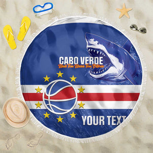 Afro Basketball Custom Cape Verde Beach Blanket Come On Blue Sharks - African Pride