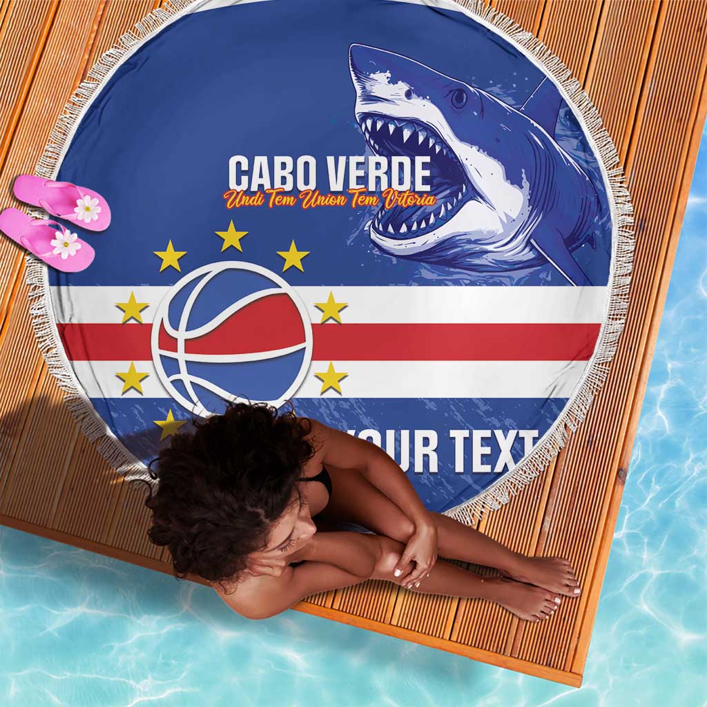 Afro Basketball Custom Cape Verde Beach Blanket Come On Blue Sharks - African Pride