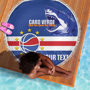 Afro Basketball Custom Cape Verde Beach Blanket Come On Blue Sharks - African Pride