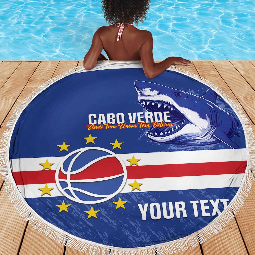 Afro Basketball Custom Cape Verde Beach Blanket Come On Blue Sharks - African Pride
