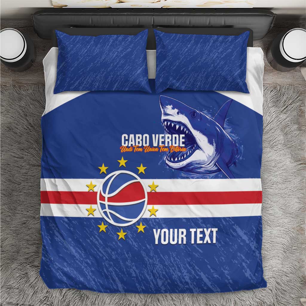 Afro Basketball Custom Cape Verde Bedding Set Come On Blue Sharks - African Pride