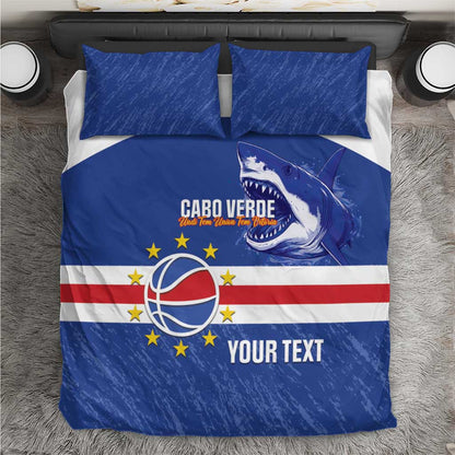 Afro Basketball Custom Cape Verde Bedding Set Come On Blue Sharks - African Pride