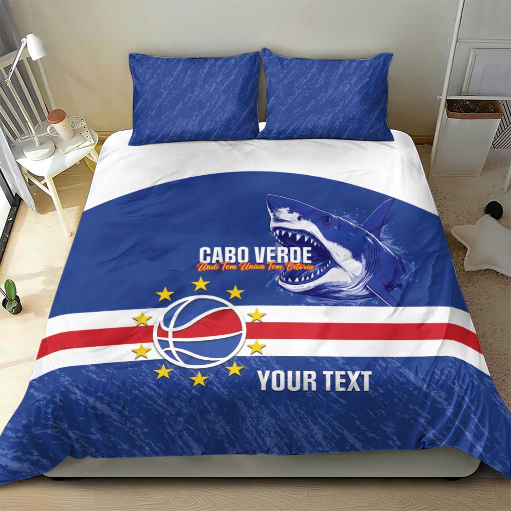 Afro Basketball Custom Cape Verde Bedding Set Come On Blue Sharks - African Pride