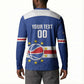 Cape Verde Basketball Custom Button Sweatshirt Come On Blue Sharks
