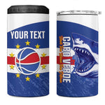 Afro Basketball Custom Cape Verde 4 in 1 Can Cooler Tumbler Come On Blue Sharks - African Pride