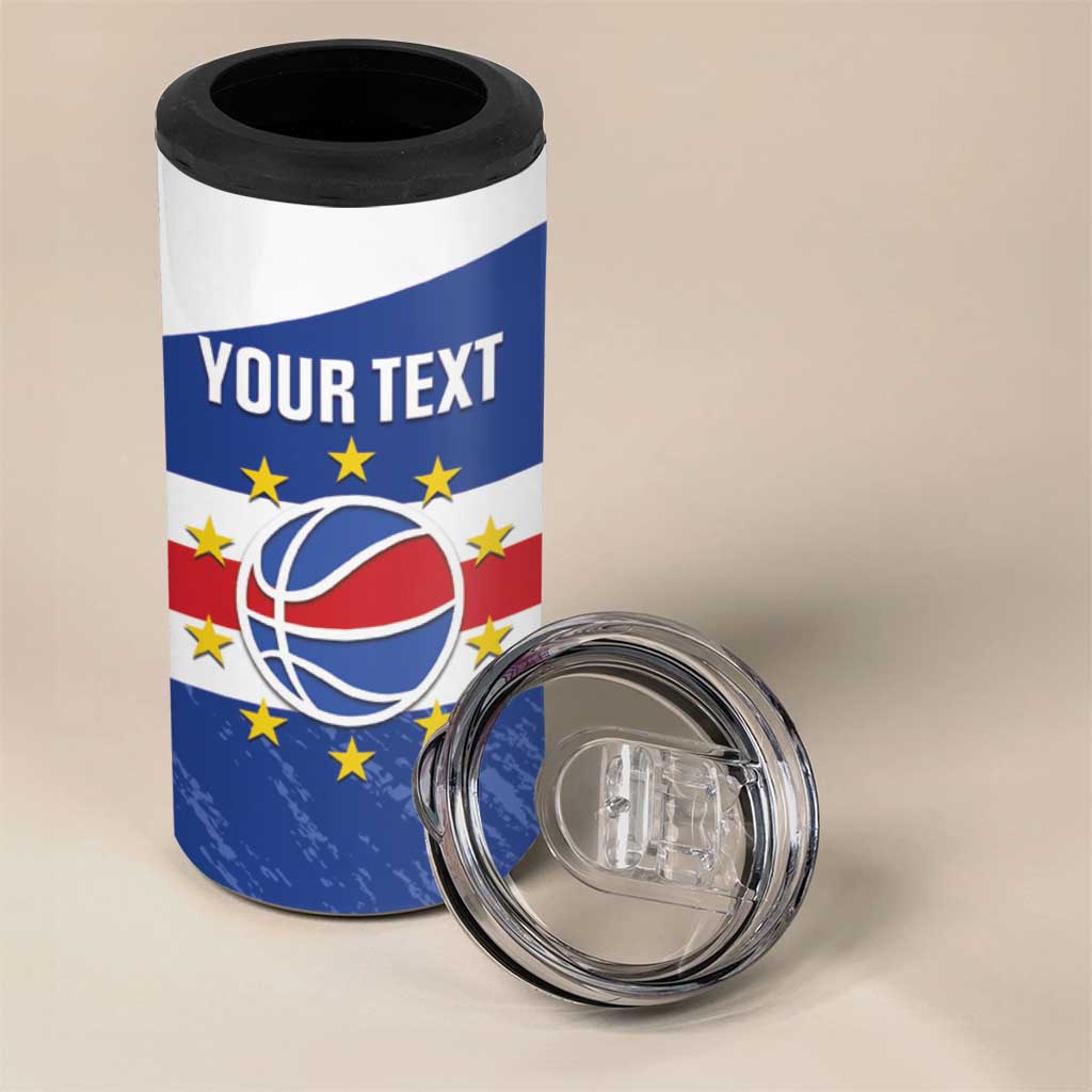Afro Basketball Custom Cape Verde 4 in 1 Can Cooler Tumbler Come On Blue Sharks - African Pride