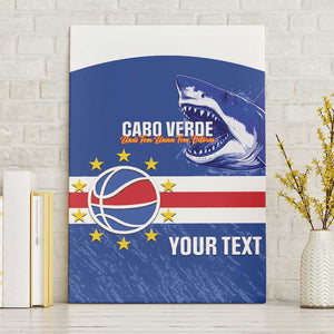 Afro Basketball Custom Cape Verde Canvas Wall Art Come On Blue Sharks - African Pride