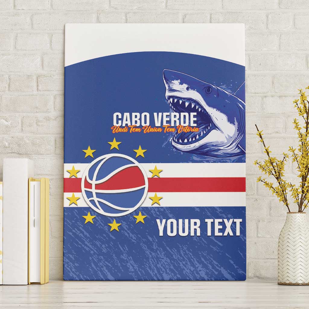 Afro Basketball Custom Cape Verde Canvas Wall Art Come On Blue Sharks - African Pride