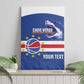 Afro Basketball Custom Cape Verde Canvas Wall Art Come On Blue Sharks - African Pride
