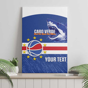 Afro Basketball Custom Cape Verde Canvas Wall Art Come On Blue Sharks - African Pride