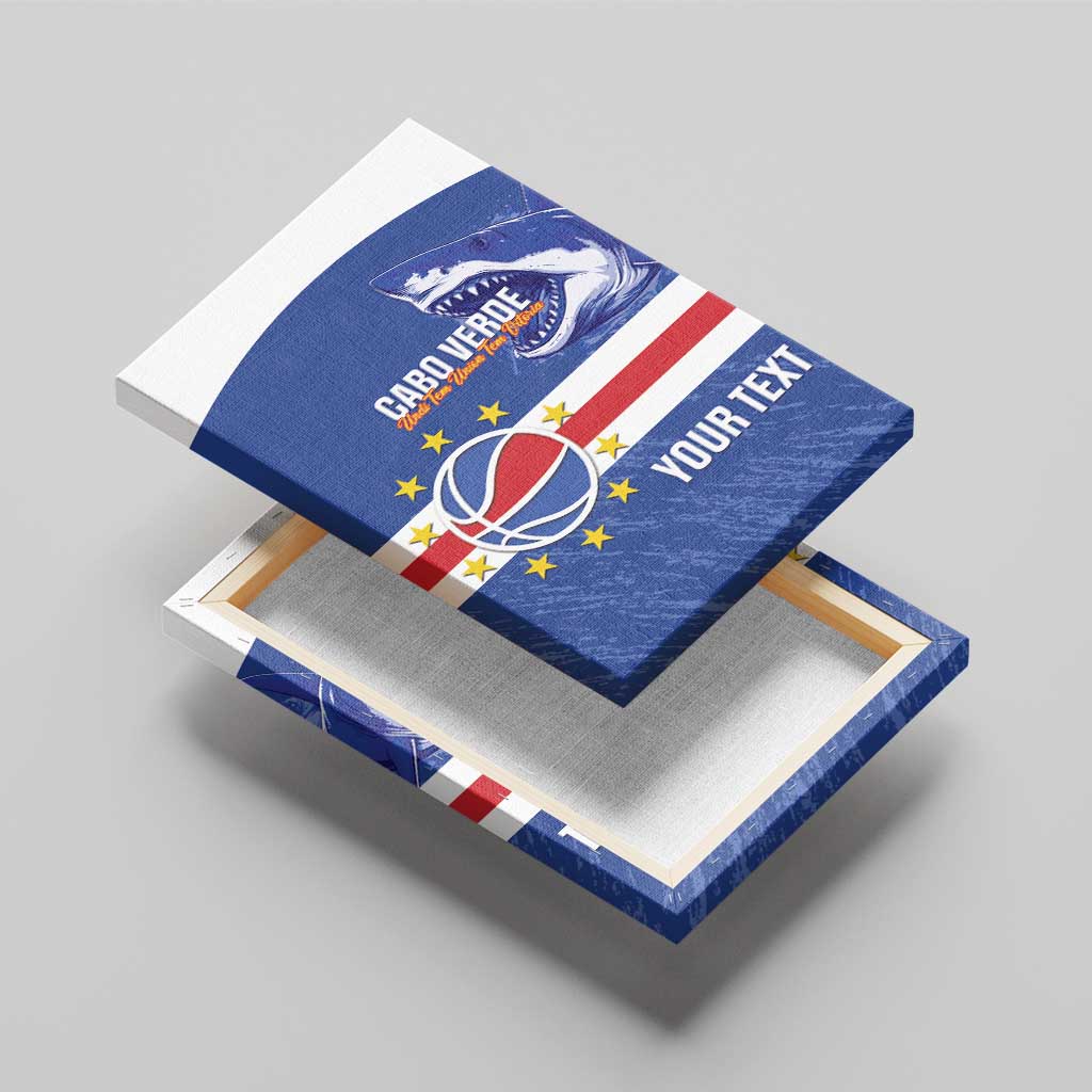 Afro Basketball Custom Cape Verde Canvas Wall Art Come On Blue Sharks - African Pride