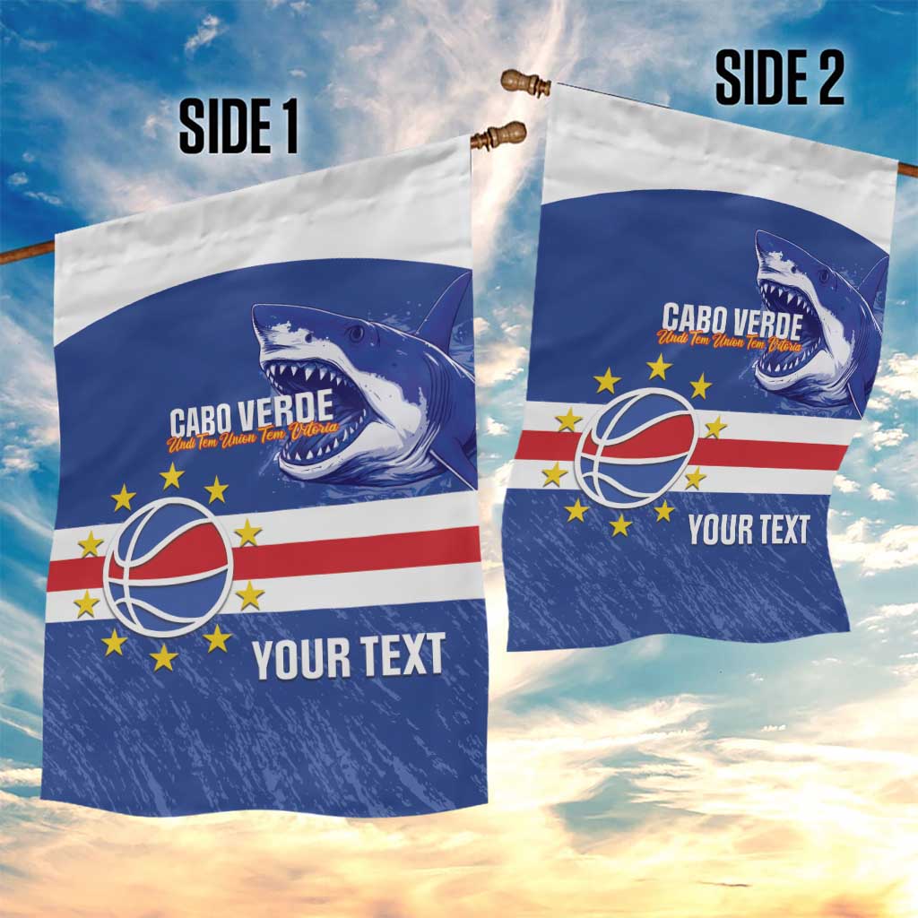 Afro Basketball Custom Cape Verde Garden Flag Come On Blue Sharks - African Pride