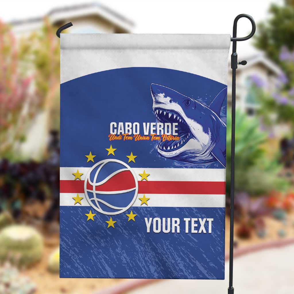 Afro Basketball Custom Cape Verde Garden Flag Come On Blue Sharks - African Pride