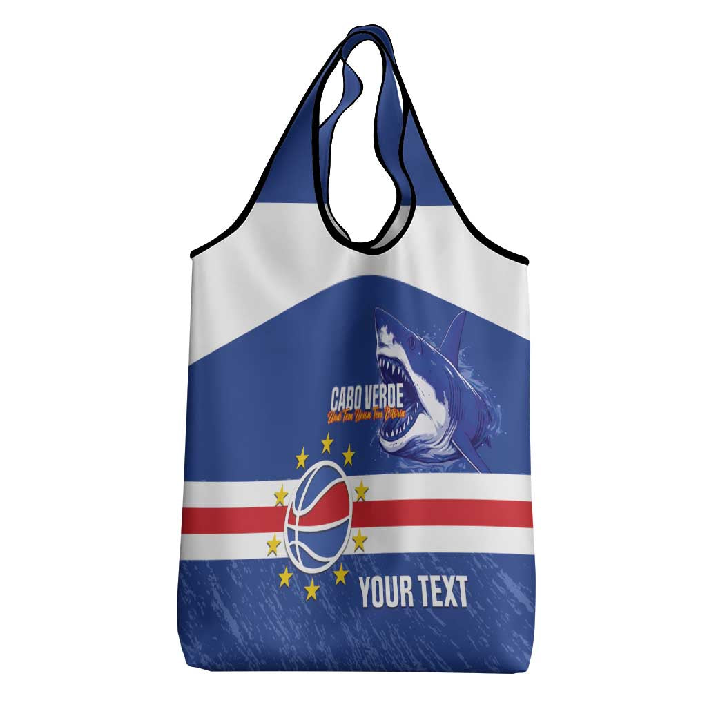 Afro Basketball Custom Cape Verde Grocery Bag Come On Blue Sharks - African Pride