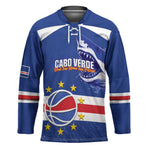 Cape Verde Basketball Custom Hockey Jersey Come On Blue Sharks