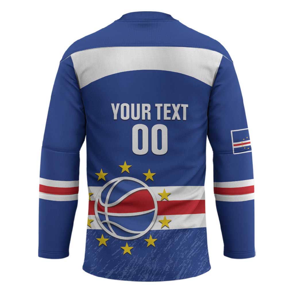 Cape Verde Basketball Custom Hockey Jersey Come On Blue Sharks