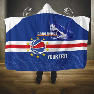 Afro Basketball Custom Cape Verde Hooded Blanket Come On Blue Sharks - African Pride