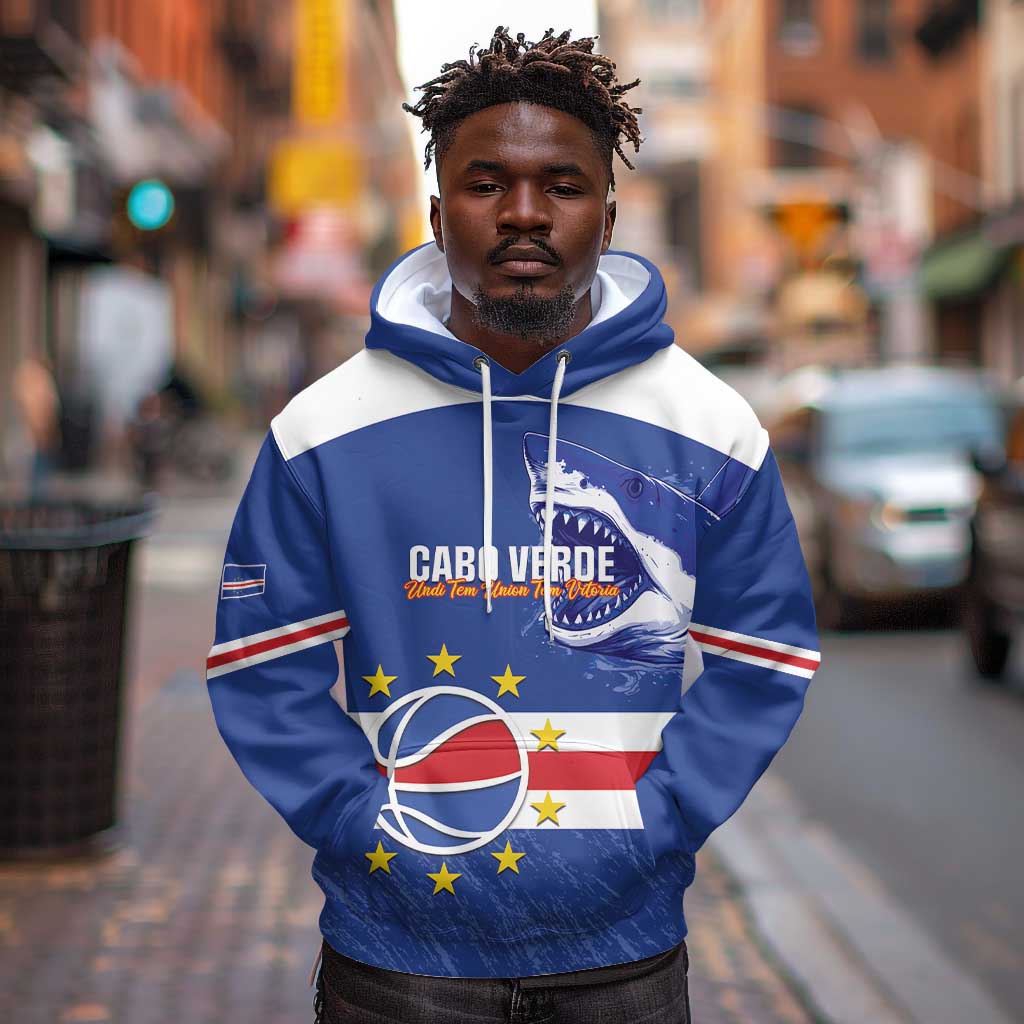 Afro Basketball Custom Cape Verde Hoodie Come On Blue Sharks - African Pride