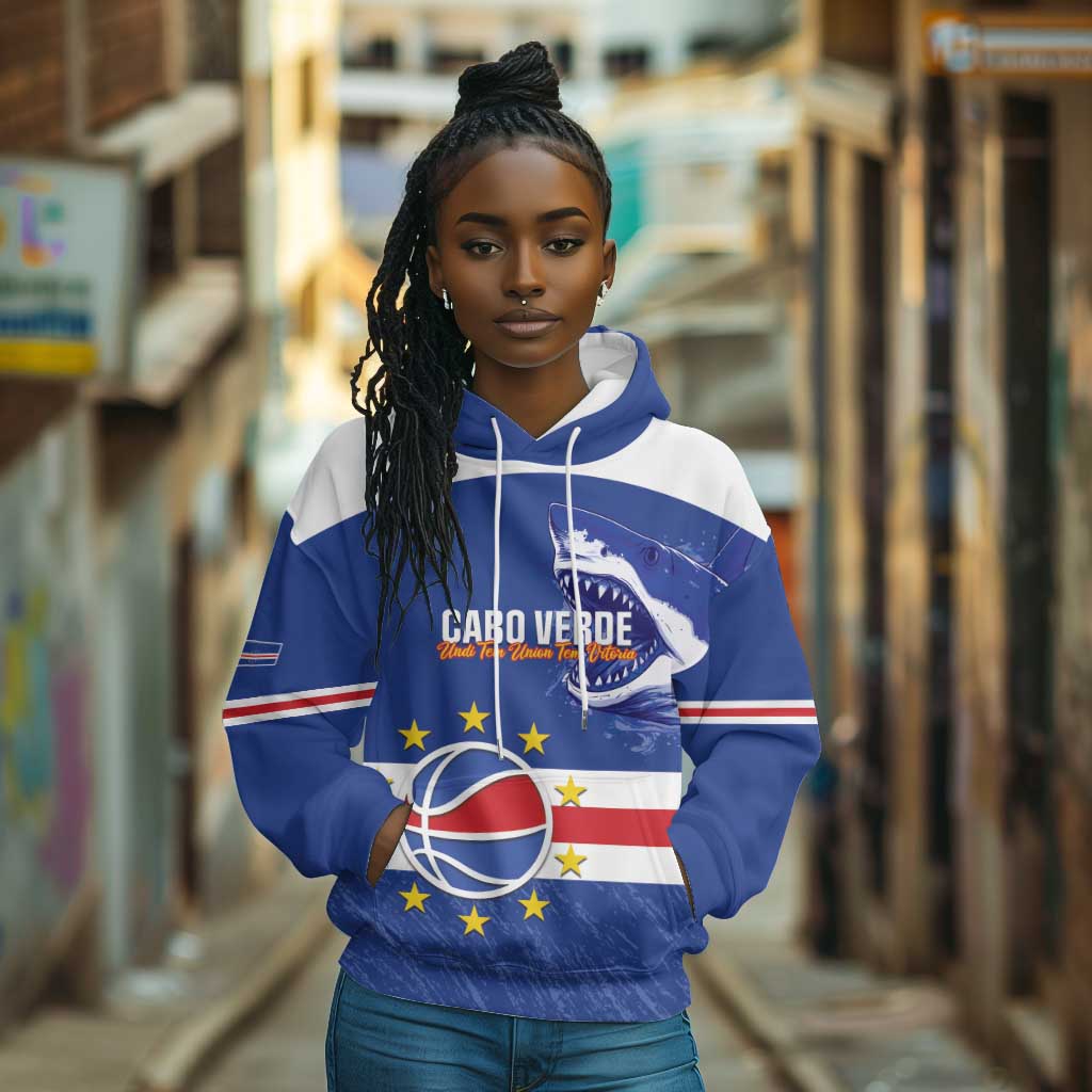 Afro Basketball Custom Cape Verde Hoodie Come On Blue Sharks - African Pride