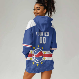 Afro Basketball Custom Cape Verde Hoodie Dress Come On Blue Sharks - African Pride