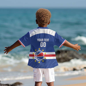 Afro Basketball Custom Cape Verde Kid Hawaiian Shirt Come On Blue Sharks - African Pride