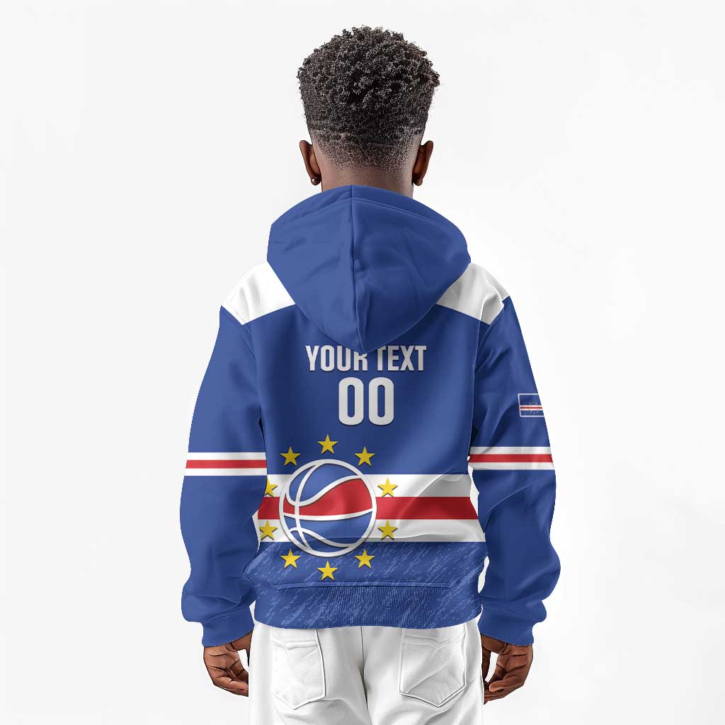 Afro Basketball Custom Cape Verde Kid Hoodie Come On Blue Sharks - African Pride
