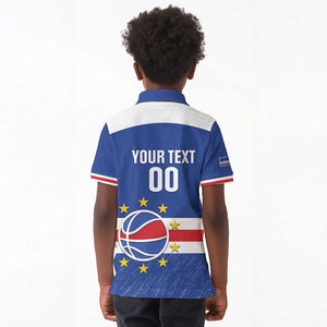Afro Basketball Custom Cape Verde Kid Polo Shirt Come On Blue Sharks - African Pride