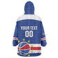 Afro Basketball Custom Cape Verde Kid Wearable Blanket Hoodie Come On Blue Sharks - African Pride