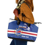Afro Basketball Custom Cape Verde Leather Tote Bag Come On Blue Sharks - African Pride
