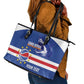 Afro Basketball Custom Cape Verde Leather Tote Bag Come On Blue Sharks - African Pride