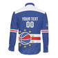 Afro Basketball Custom Cape Verde Long Sleeve Button Shirt Come On Blue Sharks - African Pride