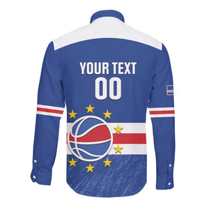 Afro Basketball Custom Cape Verde Long Sleeve Button Shirt Come On Blue Sharks - African Pride