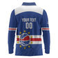 Afro Basketball Custom Cape Verde Long Sleeve Polo Shirt Come On Blue Sharks - African Pride