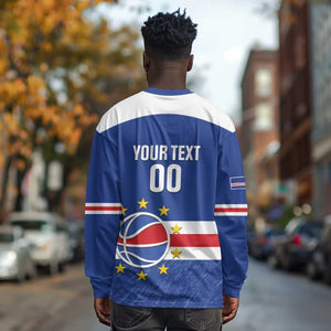 Afro Basketball Custom Cape Verde Long Sleeve Shirt Come On Blue Sharks - African Pride