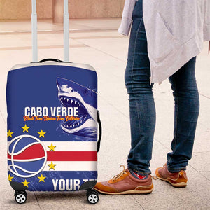 Afro Basketball Custom Cape Verde Luggage Cover Come On Blue Sharks - African Pride