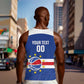 Afro Basketball Custom Cape Verde Men Tank Top Come On Blue Sharks - African Pride