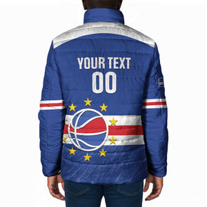 Cape Verde Basketball Custom Padded Jacket Come On Blue Sharks