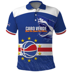 Afro Basketball Custom Cape Verde Polo Shirt Come On Blue Sharks - African Pride