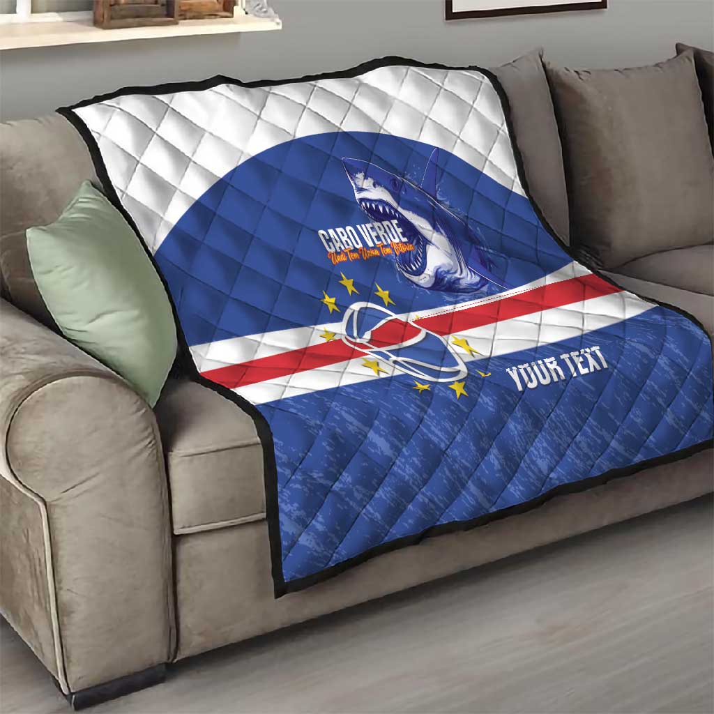 Afro Basketball Custom Cape Verde Quilt Come On Blue Sharks - African Pride