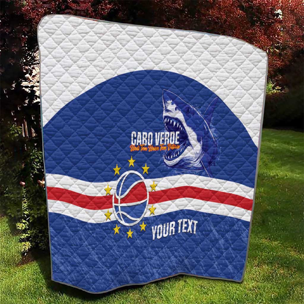 Afro Basketball Custom Cape Verde Quilt Come On Blue Sharks - African Pride