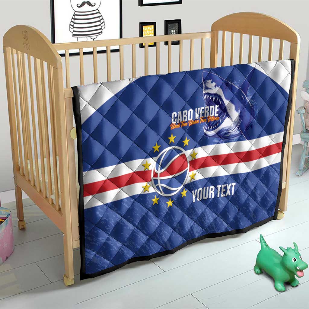 Afro Basketball Custom Cape Verde Quilt Come On Blue Sharks - African Pride