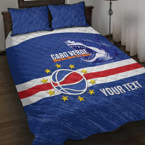 Afro Basketball Custom Cape Verde Quilt Bed Set Come On Blue Sharks - African Pride