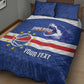 Afro Basketball Custom Cape Verde Quilt Bed Set Come On Blue Sharks - African Pride