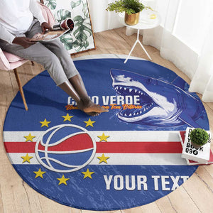 Afro Basketball Custom Cape Verde Round Carpet Come On Blue Sharks - African Pride