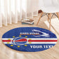 Afro Basketball Custom Cape Verde Round Carpet Come On Blue Sharks - African Pride