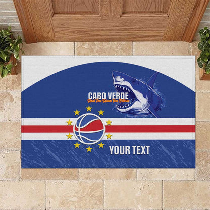 Afro Basketball Custom Cape Verde Rubber Doormat Come On Blue Sharks - African Pride